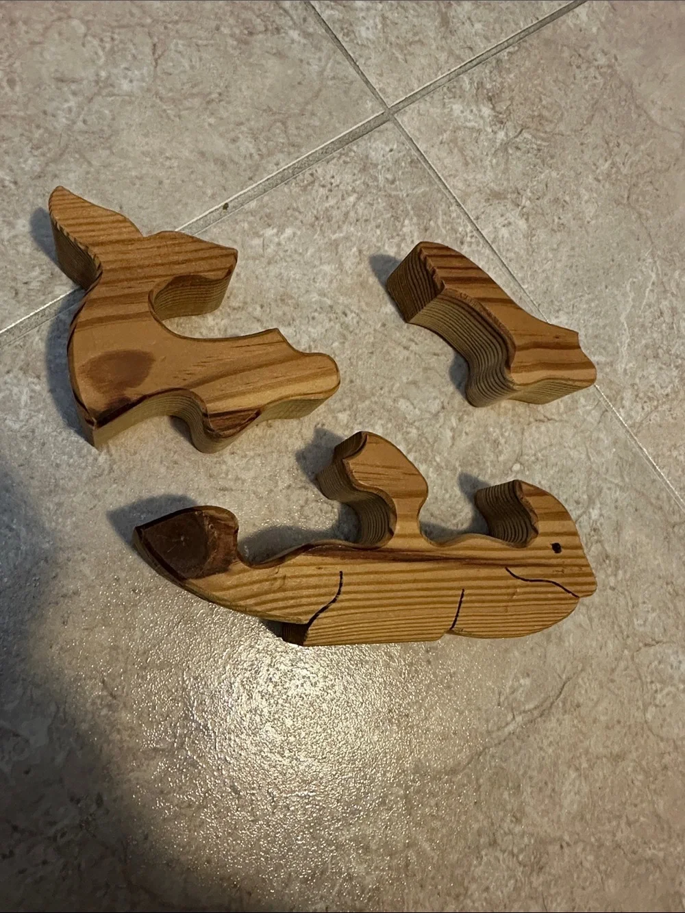 Handcrafted Wooden Whale Figurine - Natural Wood Finish